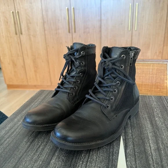 The Rail Black Leather Men's Boots size EU 41 or US 9 - Picture 2 of 8